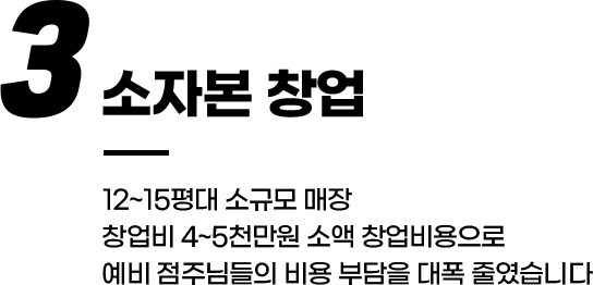 예비 점주님을 위해 부담 없는 창업비용